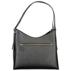Schwarze Damen-Handtasche aus Polyurethan