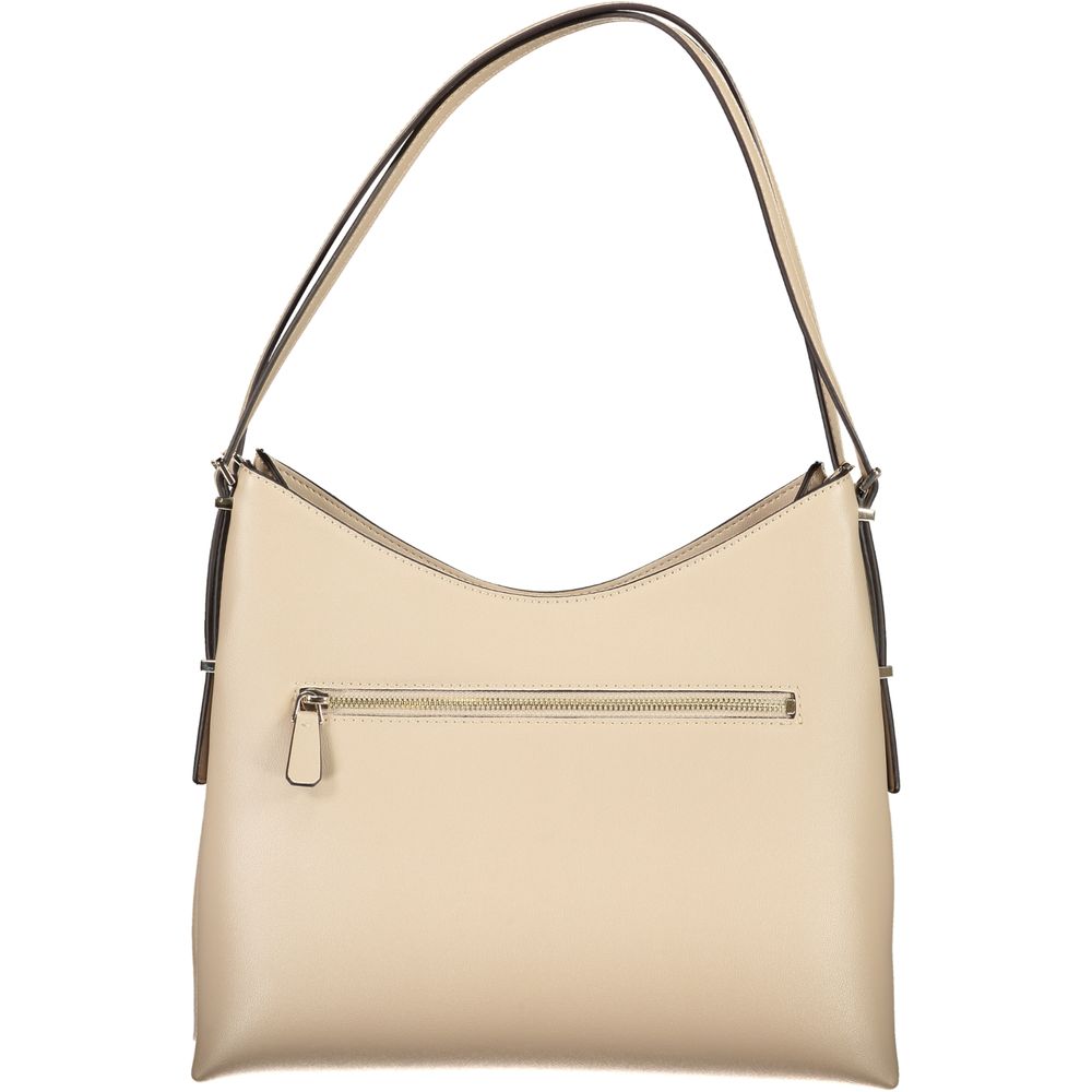 Damenhandtasche aus beigem Polyurethan