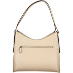 Damenhandtasche aus beigem Polyurethan
