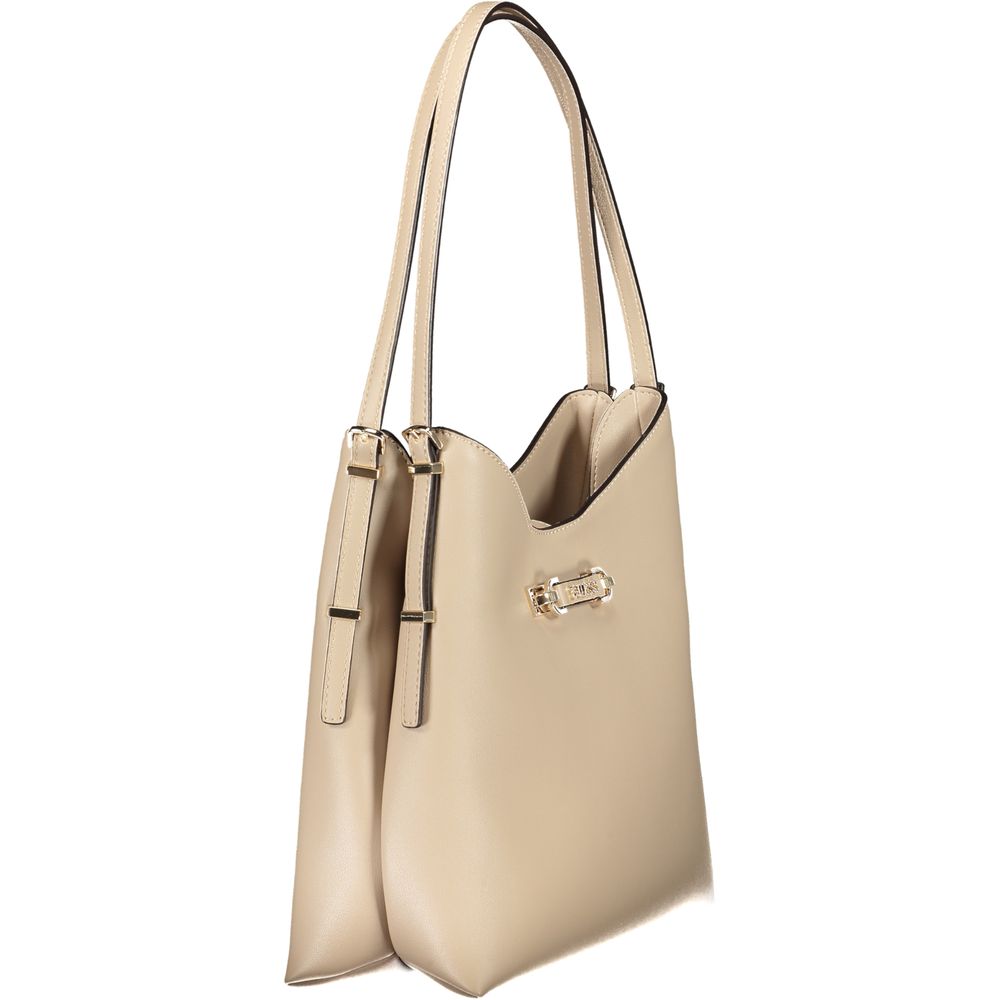 Damenhandtasche aus beigem Polyurethan