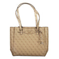 Damen-Handtasche aus beigem Polyurethan