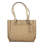 Damen-Handtasche aus beigem Polyurethan