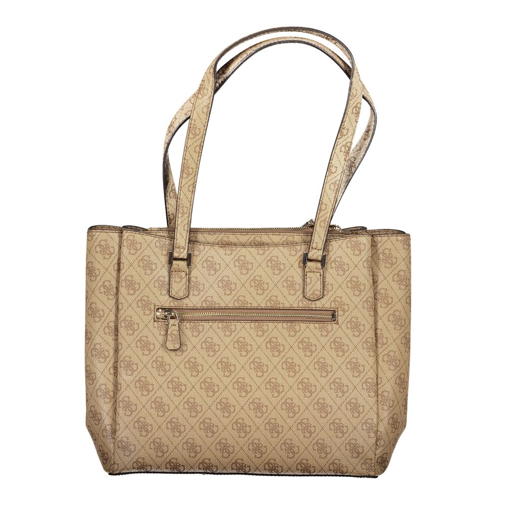 Damen-Handtasche aus beigem Polyurethan