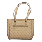 Damen-Handtasche aus beigem Polyurethan