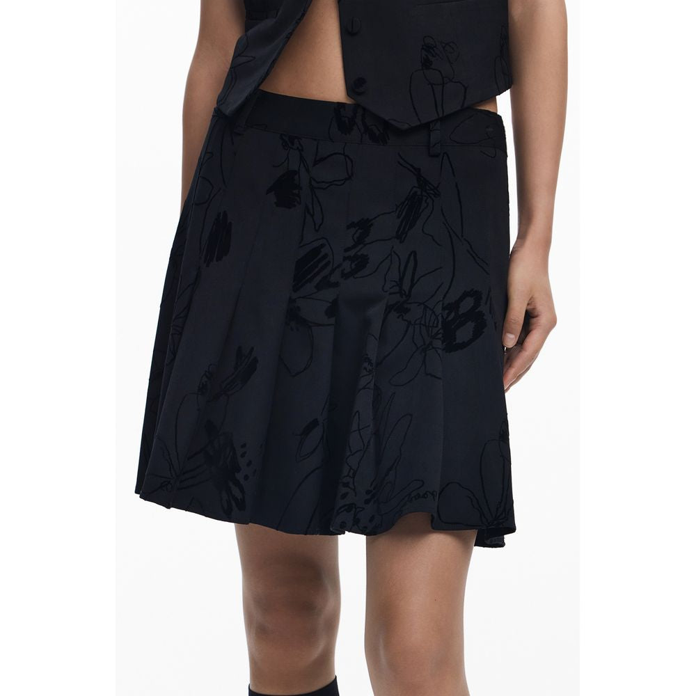 Schwarzer Damenrock aus Polyester