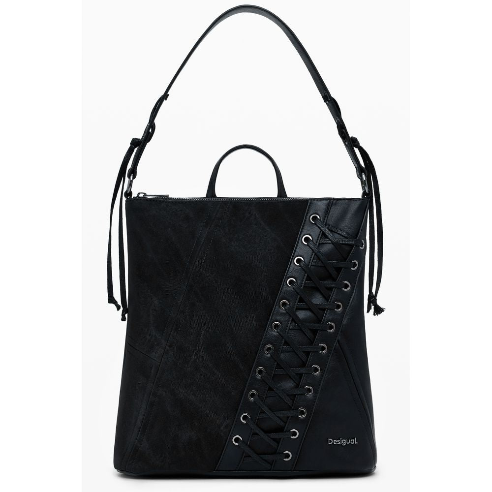 Schwarzer Polyethylen-Rucksack für Frauen