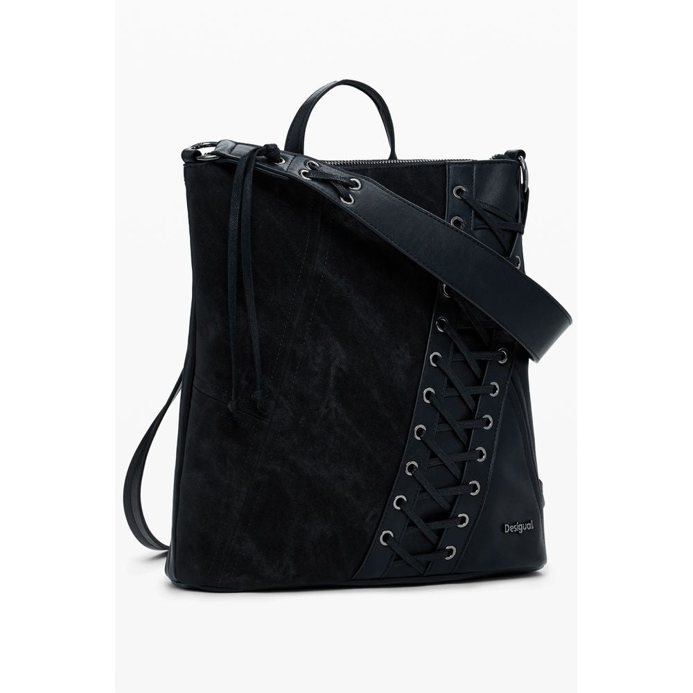 Schwarzer Polyethylen-Rucksack für Frauen