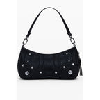 Schwarze Damen-Handtasche aus Polyurethan