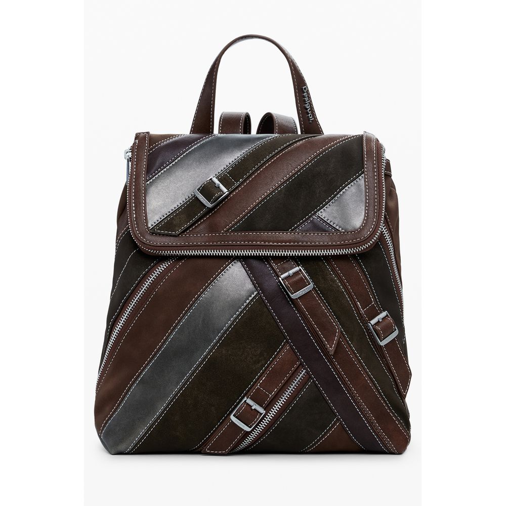 Damenrucksack aus Marrone-Polyurethan