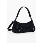 Schwarze Damen-Handtasche aus Polyurethan