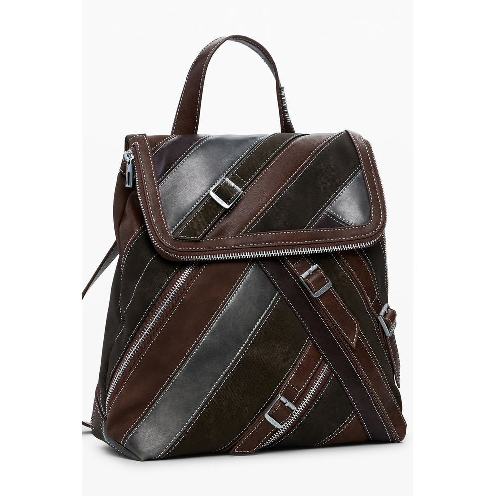 Damenrucksack aus Marrone-Polyurethan