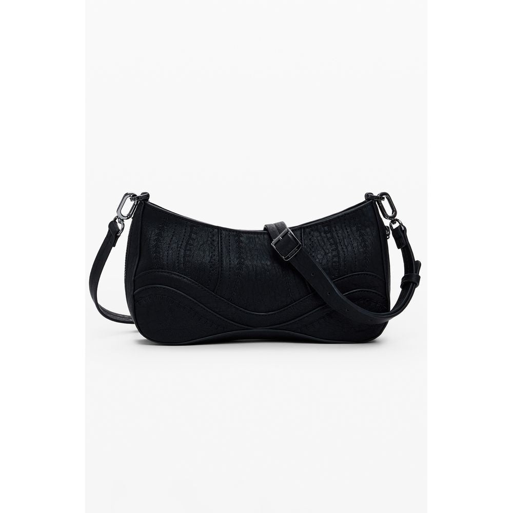 Schwarze Damen-Handtasche aus Polyurethan