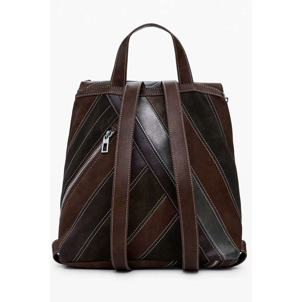 Damenrucksack aus Marrone-Polyurethan