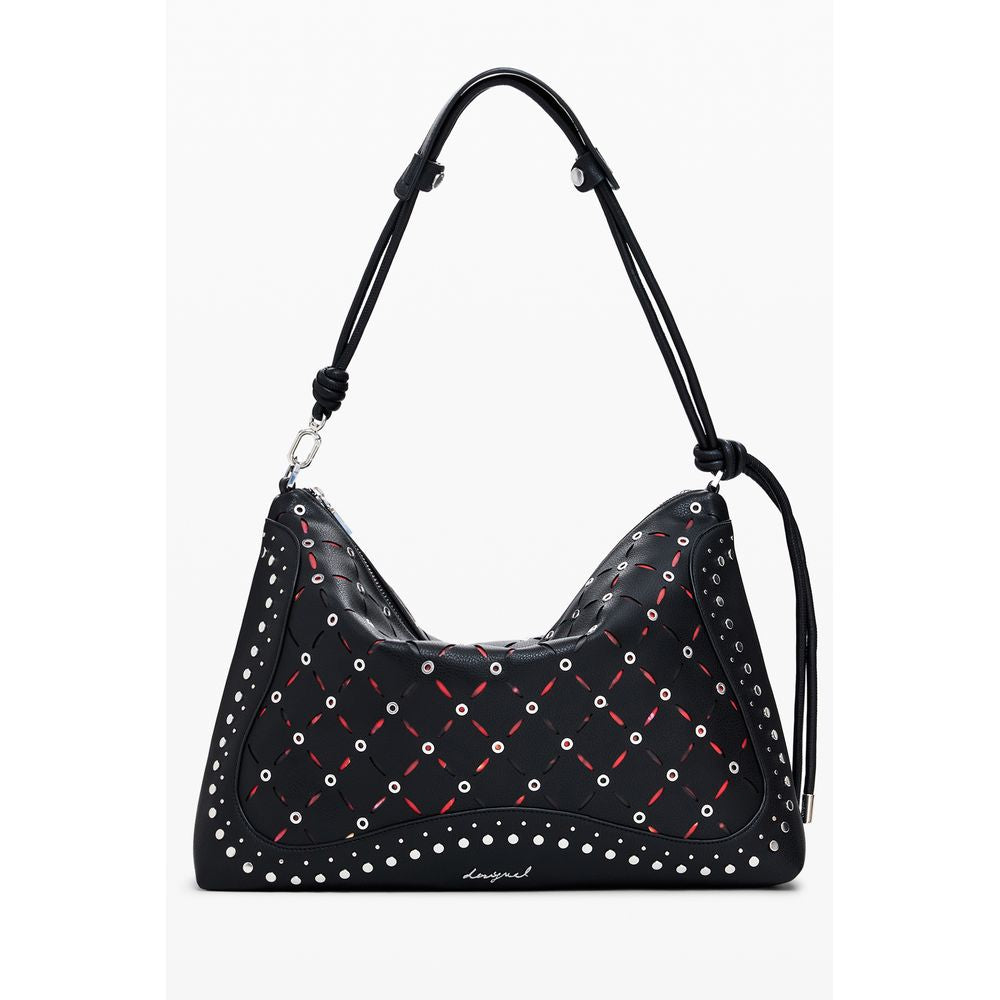 Schwarze Mini-Tasche aus Polyurethan für Damen