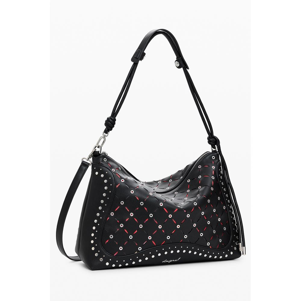 Schwarze Mini-Tasche aus Polyurethan für Damen