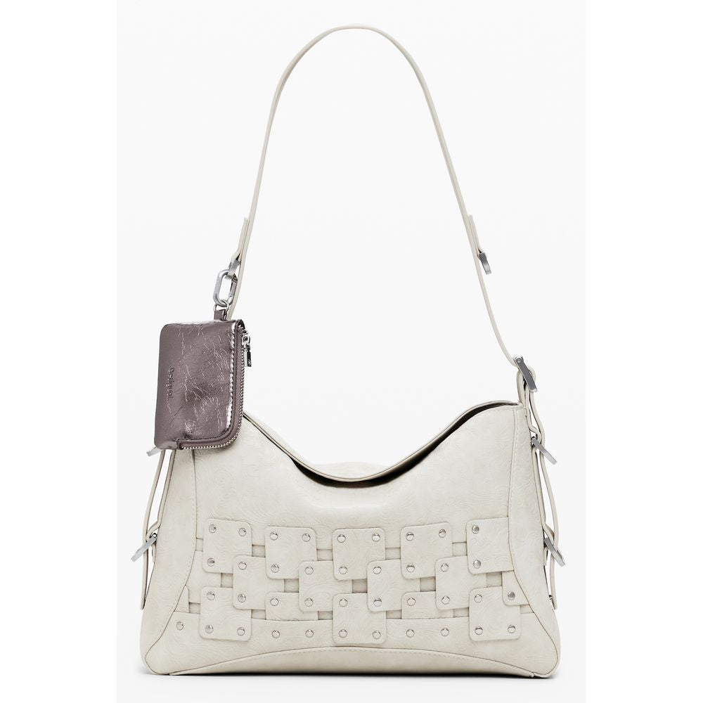 Beige Polyurethane Damen Handtasche