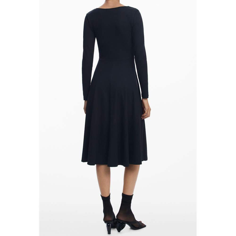 Schwarzes Baumwoll-Freizeitkleid