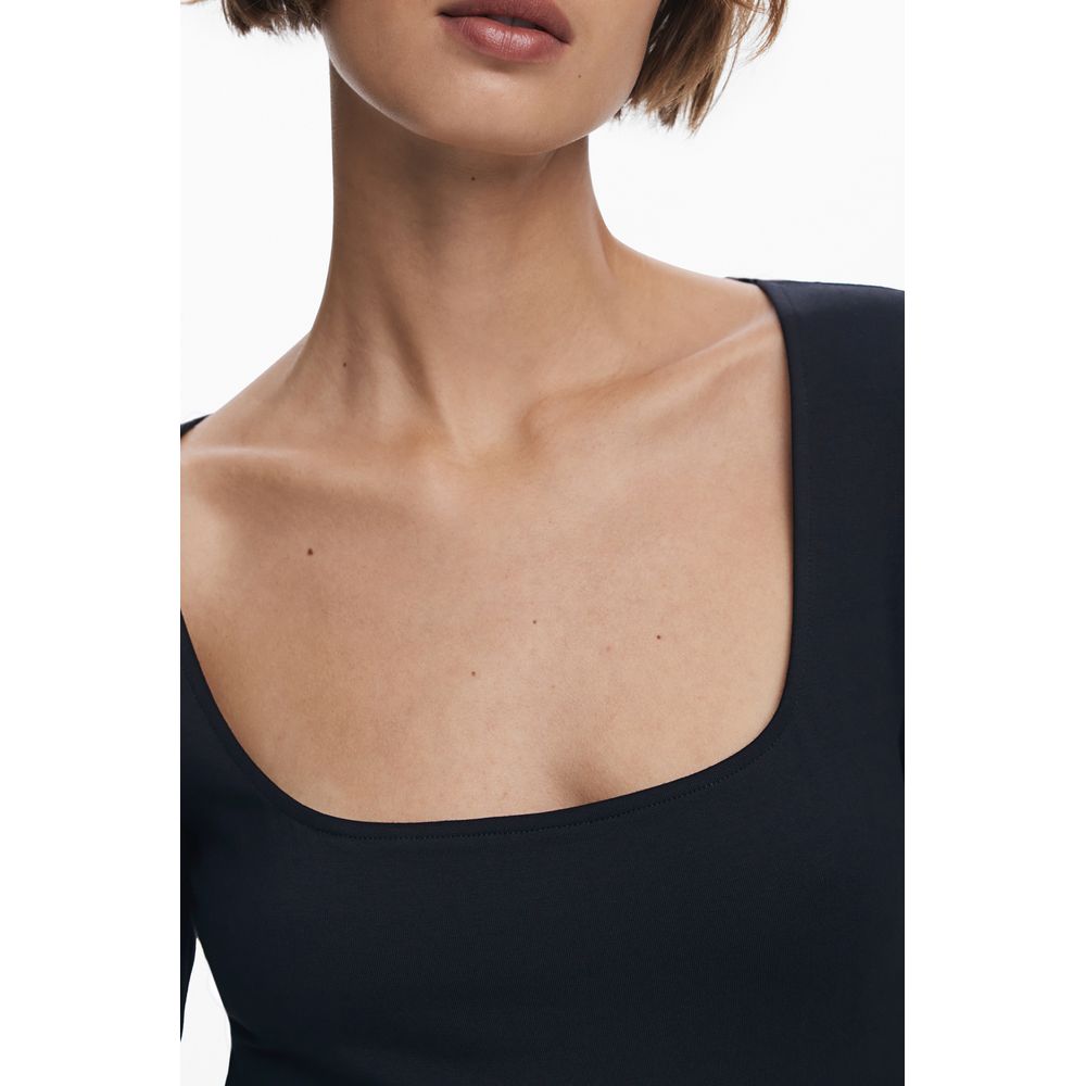 Schwarzes Baumwoll-Freizeitkleid