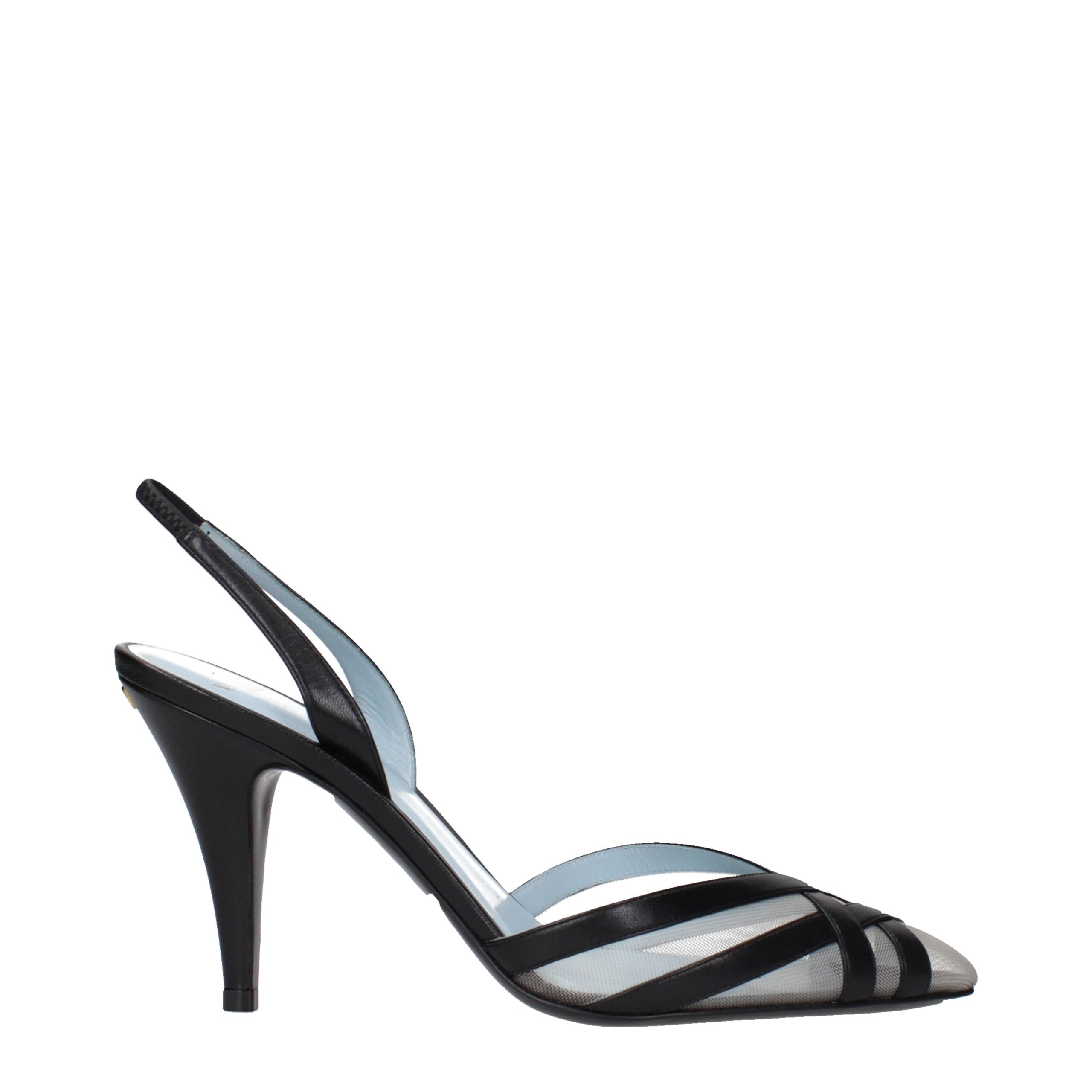Schwarze Leder Pumps mit hohem Absatz