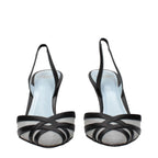 Schwarze Leder Pumps mit hohem Absatz