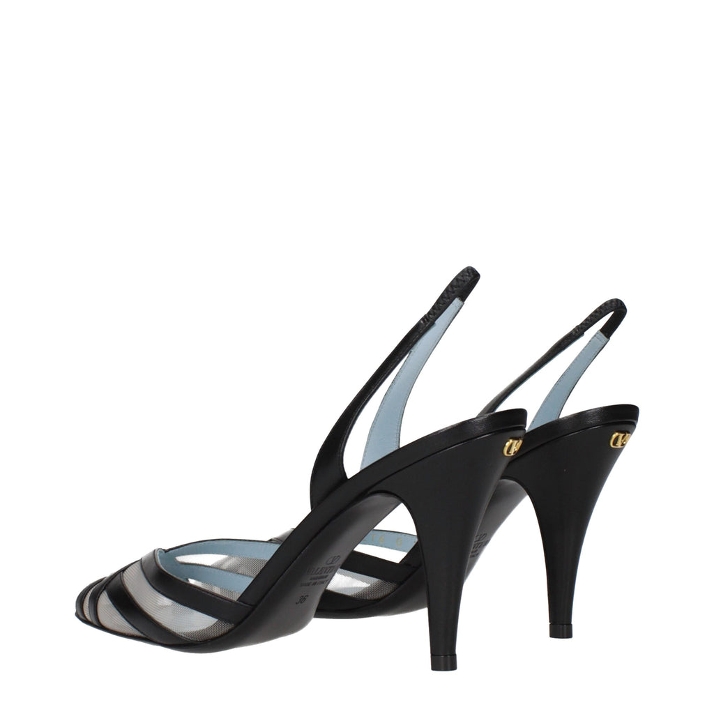 Schwarze Leder Pumps mit hohem Absatz