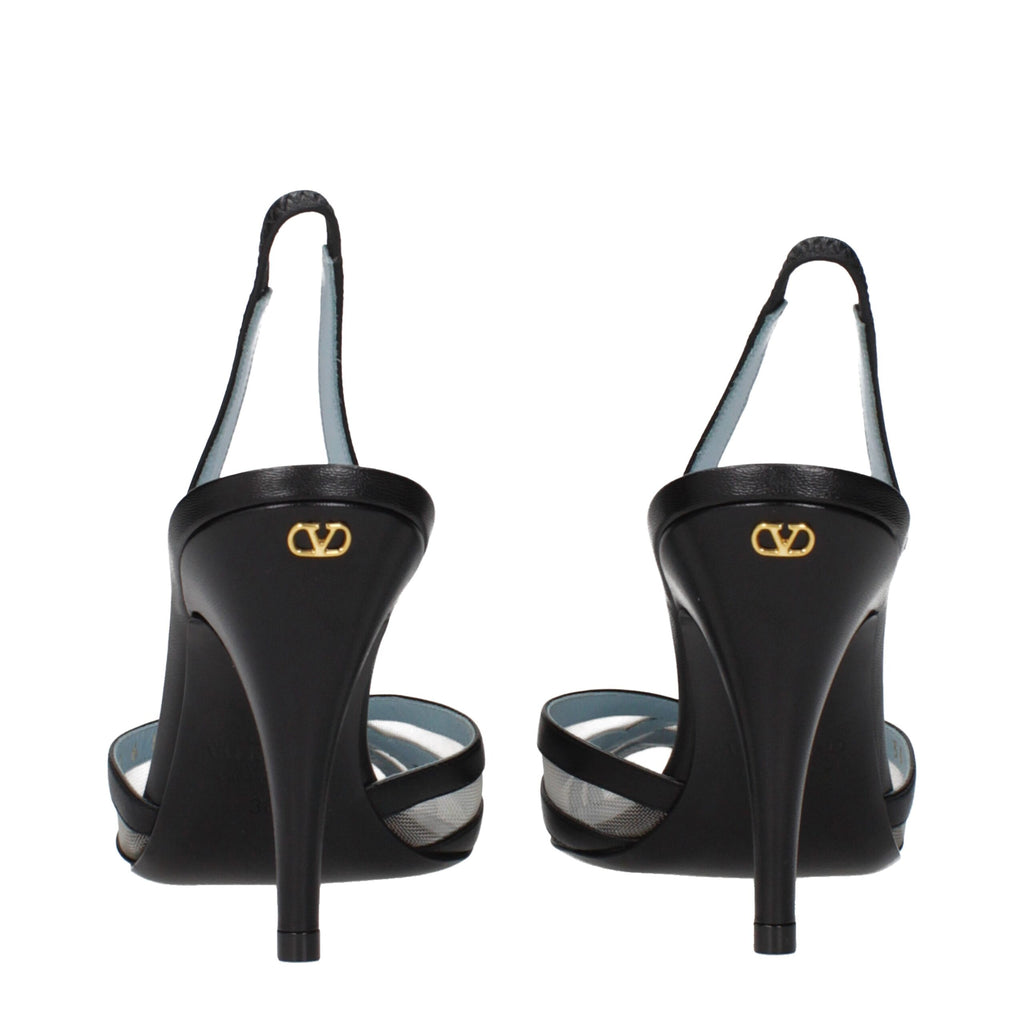 Schwarze Leder Pumps mit hohem Absatz