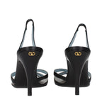 Schwarze Leder Pumps mit hohem Absatz