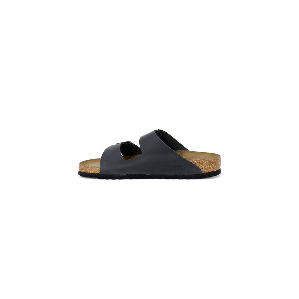 Schwarze Kunstleder-Slipper