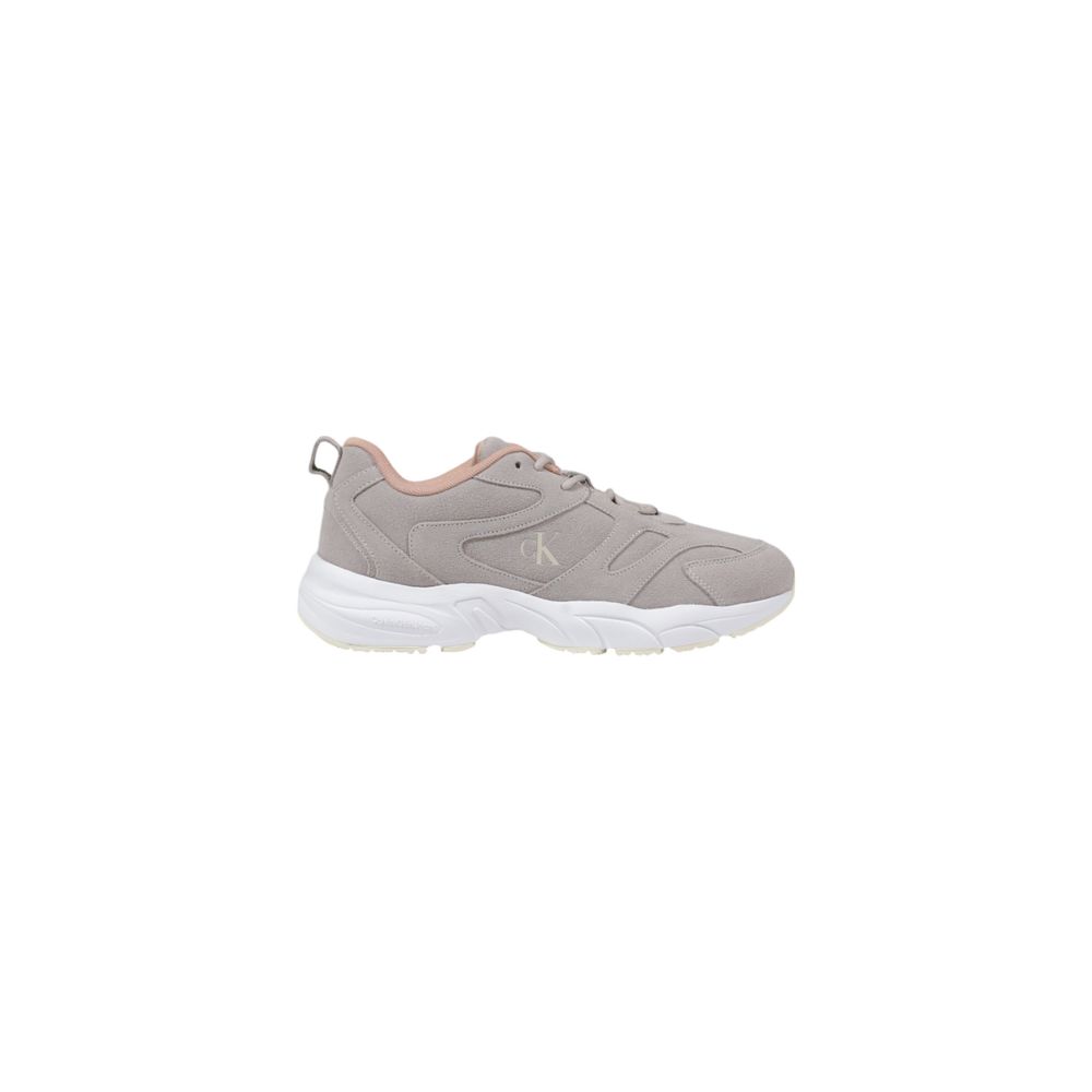 Graue Kunstleder Sneaker