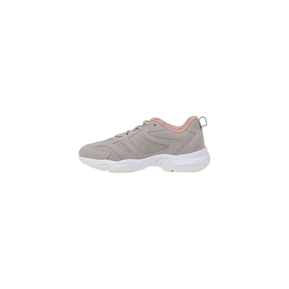 Graue Kunstleder Sneaker