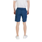 Blaue Baumwoll-Bermudashorts