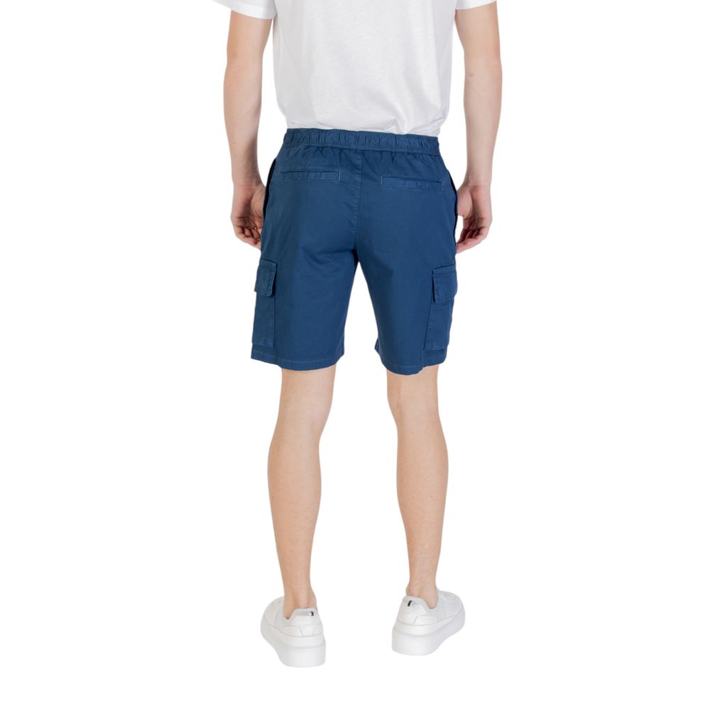 Blaue Baumwoll-Bermudashorts
