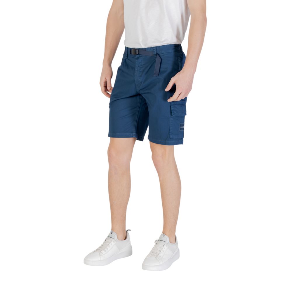 Blaue Baumwoll-Bermudashorts