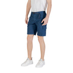 Blaue Baumwoll-Bermudashorts