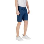 Blaue Baumwoll-Bermudashorts