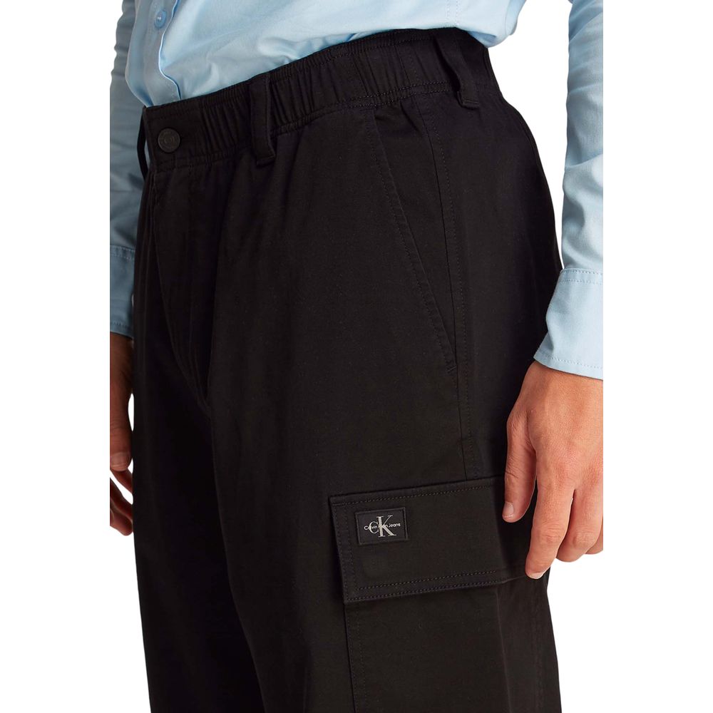 Schwarze Cargo-Hose aus Baumwolle