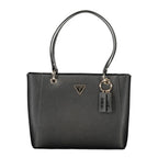 Schwarze Damen-Handtasche aus Polyurethan