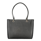 Schwarze Damen-Handtasche aus Polyurethan