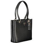 Schwarze Damen-Handtasche aus Polyurethan