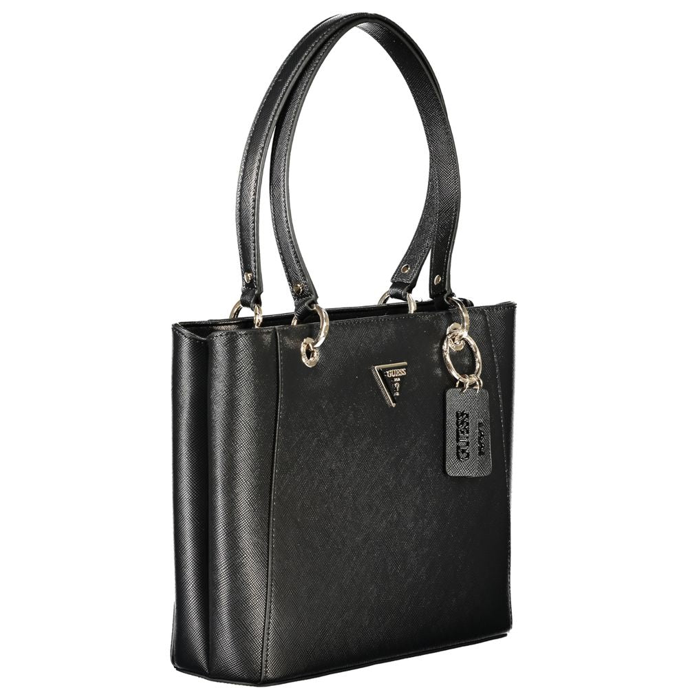 Schwarze Damen-Handtasche aus Polyurethan