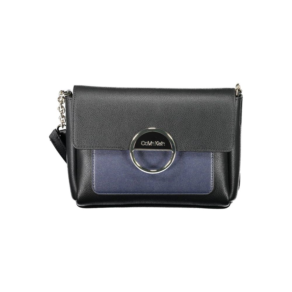 Schwarze Schultertasche aus Polyurethan für Damen