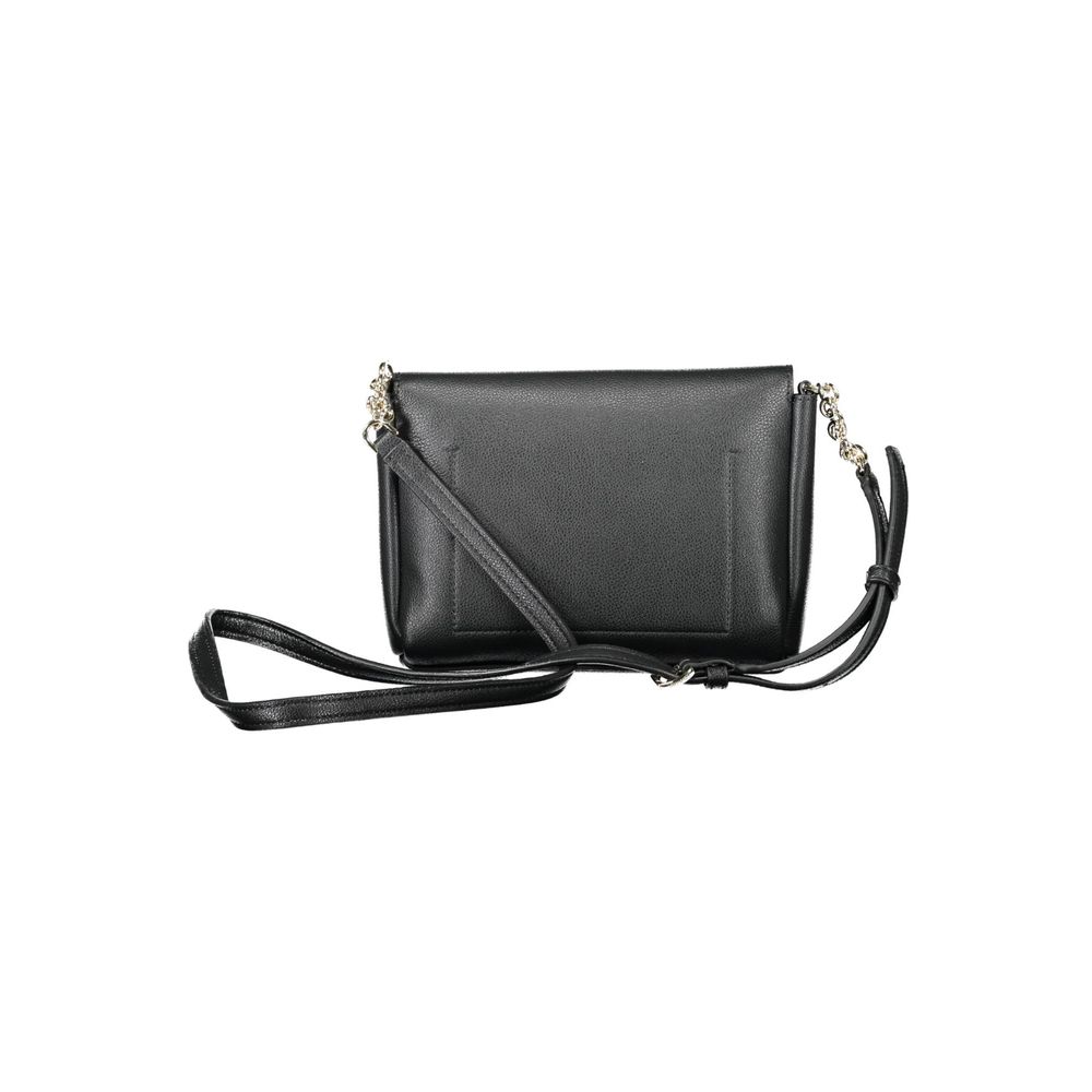Schwarze Schultertasche aus Polyurethan für Damen