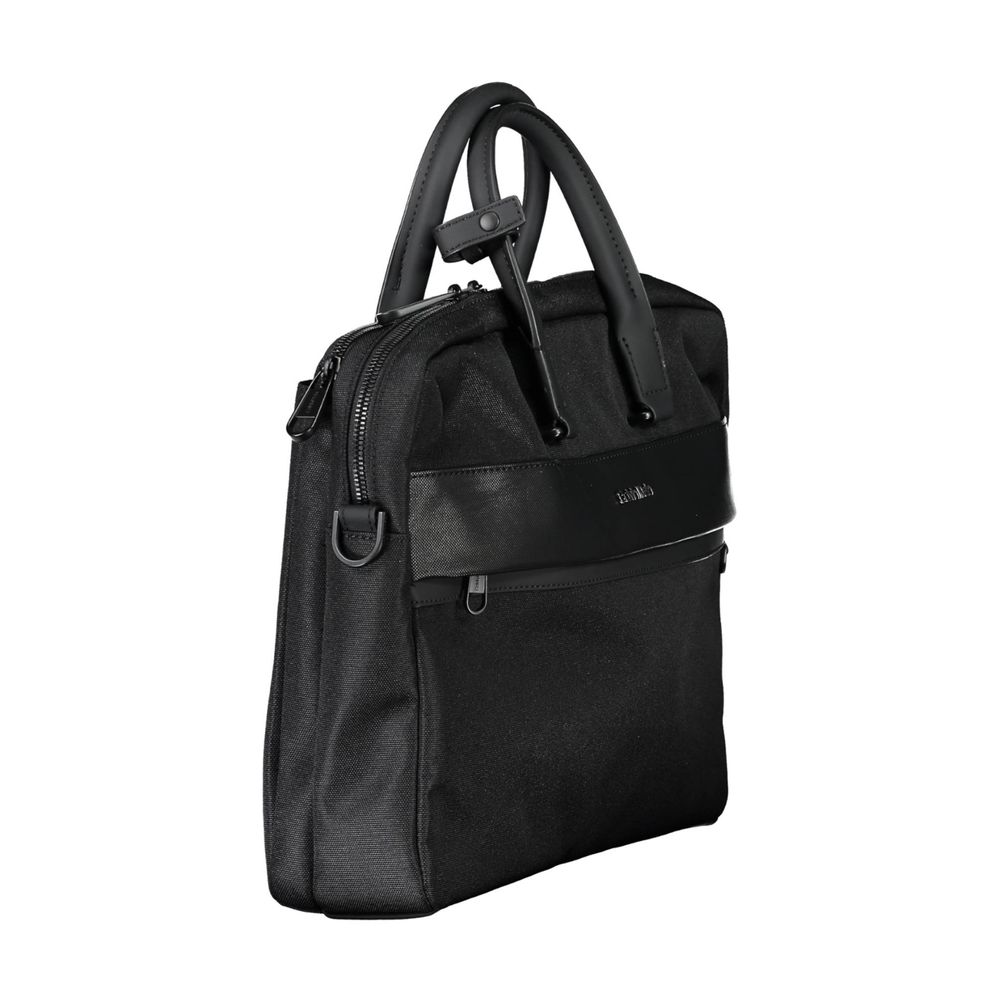 Schwarze Polyester Handtasche
