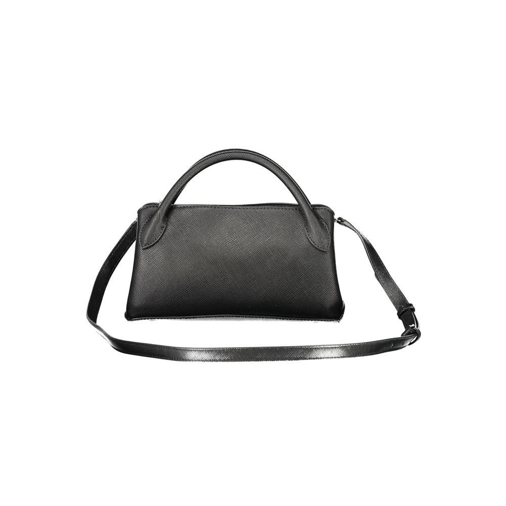 Schwarze Damen-Handtasche aus Polyurethan