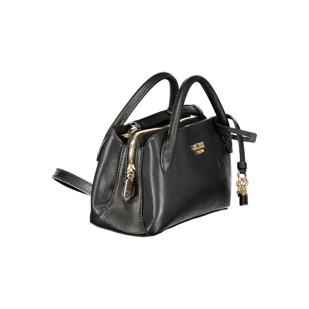 Schwarze Damen-Handtasche aus Polyurethan