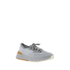 Graue Sneaker aus Baumwolle im Athletic-Stil