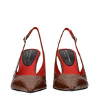 Braune Leder Pumps mit hohem Absatz