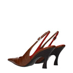 Braune Leder Pumps mit hohem Absatz