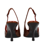 Braune Leder Pumps mit hohem Absatz