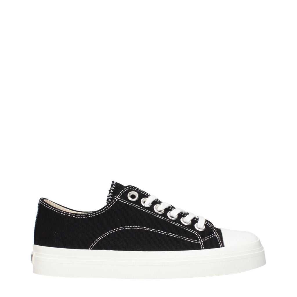 Schwarze Stoff-Sneaker mit niedrigem Schaft
